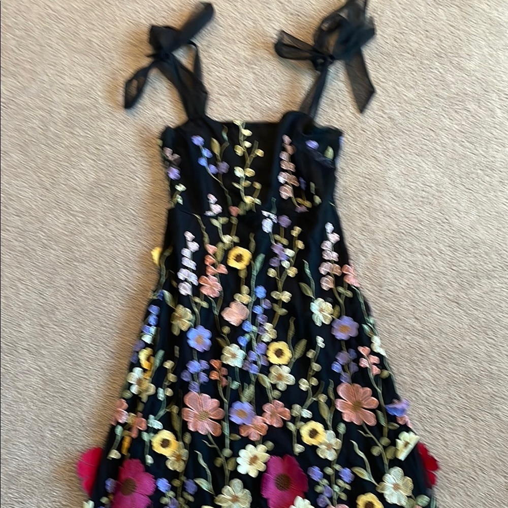 Lulu's Black Maxi Dress with Multicolor Floral Embroidery - Picture 4 of 10